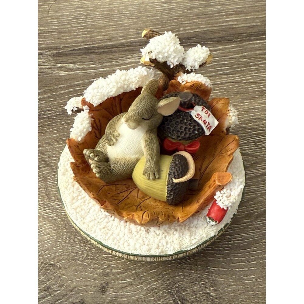 Charming Tails Fitz & Floyd Silent Night Christmas Mouse Candle Topper MM23